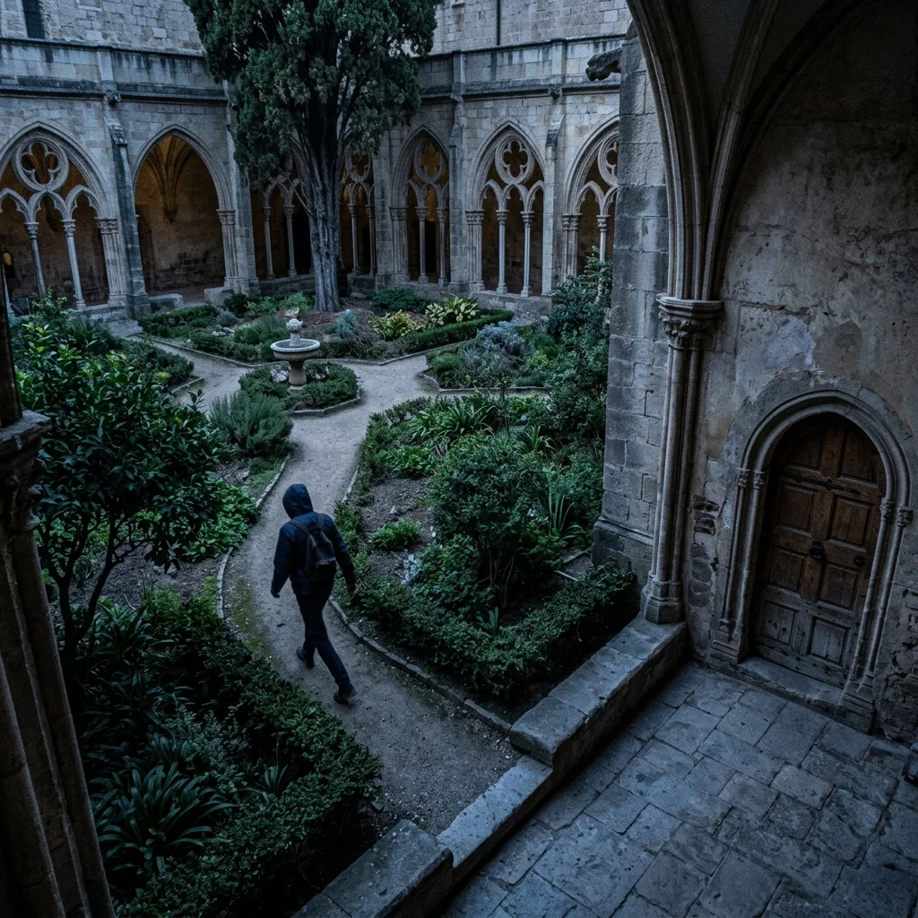 Feed digital da câmera analítica do convento com detecções HUD
